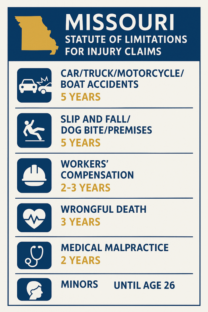 statute of limitations for missouri injury claims infographic